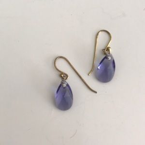Purple drop earrings